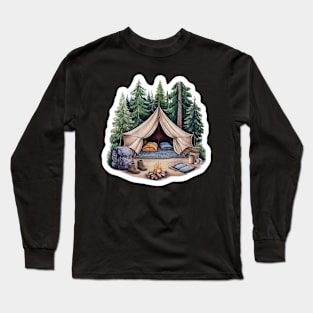 Campfire Retreat: Forest Escape Long Sleeve T-Shirt